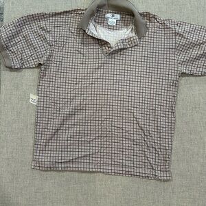 Classic Brown Checkered Polo Shirt